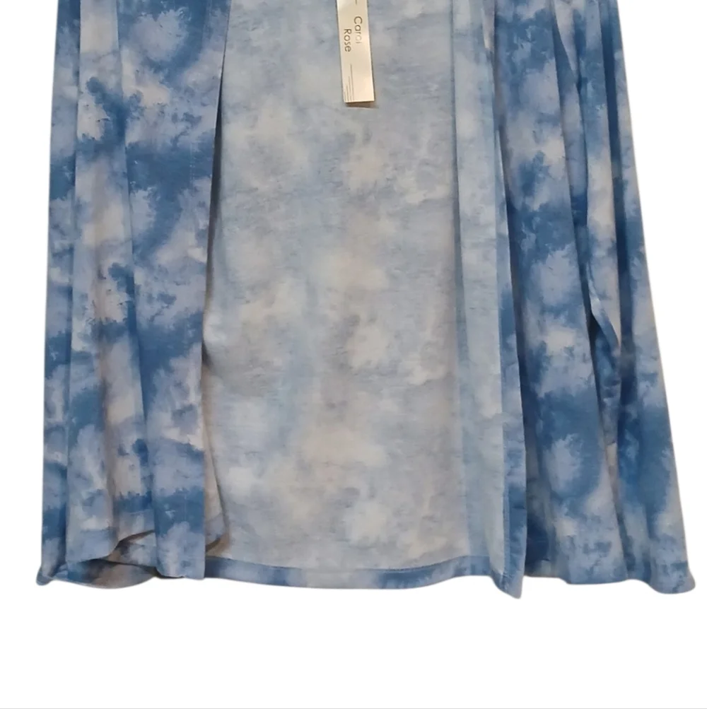 Carol Rose - NWT, Blue Tye-Dye Open Hoodie, Long Sleeves, Size Medium - Picture 7 of 10